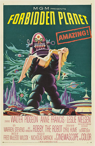Forbidden Planet Movie Poster, from Wikimedia Commons (public domain).