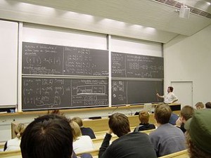 A mathematics lecture at Helsinki University of Technology