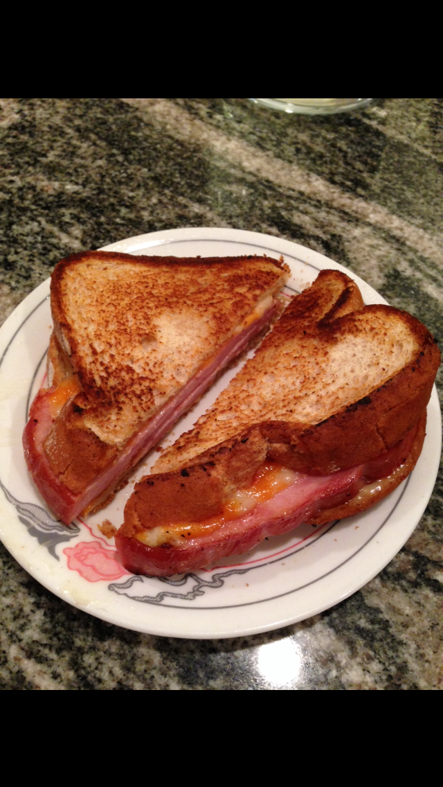 Dinner Home Grilled Ham And Cheese Sandwich Calvins 24 Hr Food