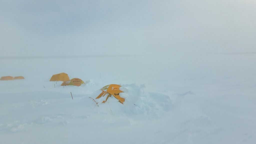 tent drifted in