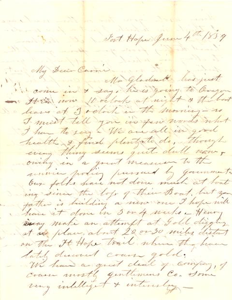 Letter from William Gray to daughter Caroline (Carrie), File 9-32