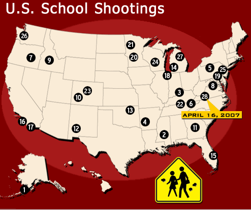 Shootings In Schools. U.S. school shootings
