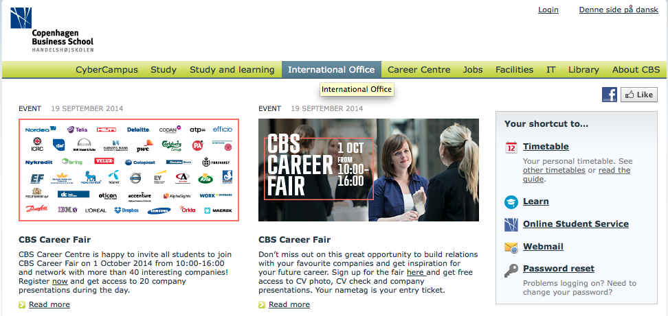 E-campus. See? The tabs don't have drop down menus.