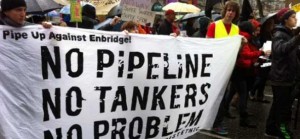 Protestors against the Enbridge Pipeline (imafe from forestethics.org)