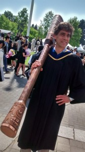 Dr. Thomas Lemieux, School of Economics with UBC’s Mace at the May 2015 Convocation. 