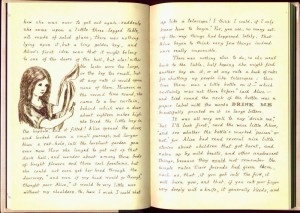 Photo of the handwritten copy of Alice in Wonderland that Carroll gifted to the "real" Alice Liddell