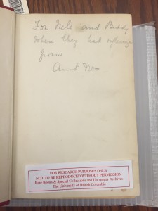 Note written by the owner of book: "For Nele and Buddy When they had influenza From Aunt No 