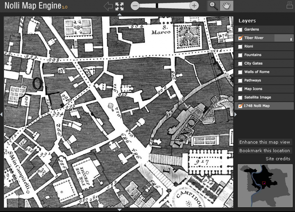 Interactive Nolli map website  2017 mapping the invisible