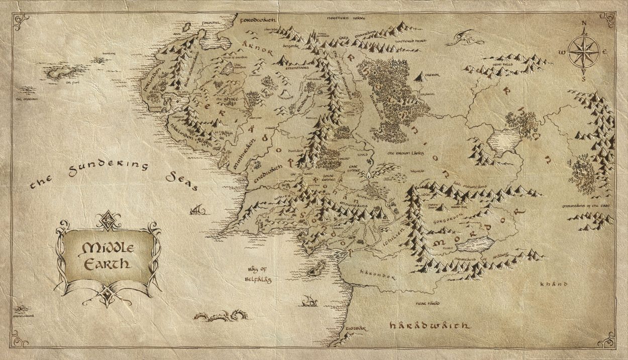 MAP OF J.R.R. TOLKIEN’S MIDDLE EARTH (LORD OF THE RINGS) | 2017 mapping ...