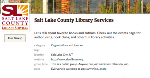 Salt Lake County Library's Goodreads page