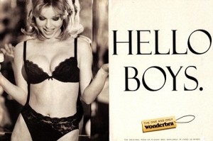 Gossard Wonderbra 1994 1990s UK Eva Herzigova  erotica womens underwear models supermodels Hello Boys