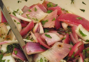 roasted onion with cilantro