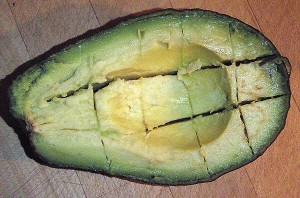 one way to slice up an avocado