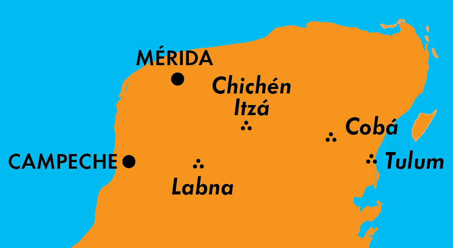 map of the Yucatan Peninsula