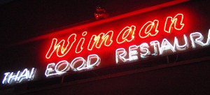 Wimaan Thai Restaurant neon