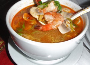 Tom Yum Goong, a spicy soup