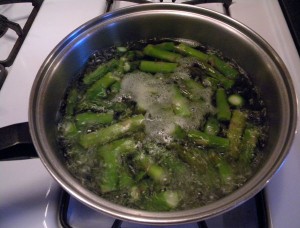 boil asparagus for two to four minutes