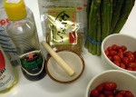 ingredients for the sesame-dressed salad known as Gomaae
