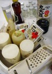 the ingredients for the daikon and tofu salad s