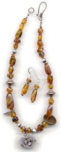 amber necklace and earrings