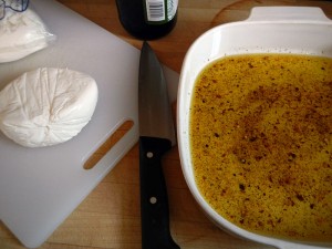 Queso fresco and the olive oil marinade