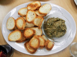 eggplant dip and toasts 