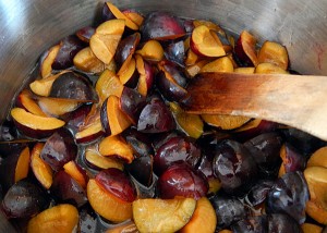 cook at a low boil for about 15 minutes, or until the plums are soft