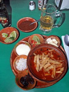 tortilla soup as served in Guadalajara, Mexico