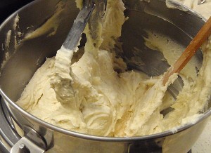 creamed butter, sugar and baking powder