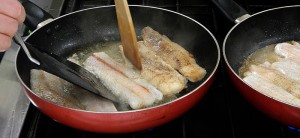 fish fillets frying