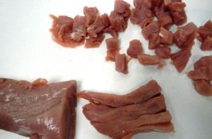 this is what Chef Eric says is finely diced pork