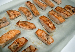 browned salmon fillets
