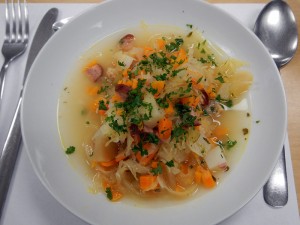 Sauerkraut & smoked sausage soup