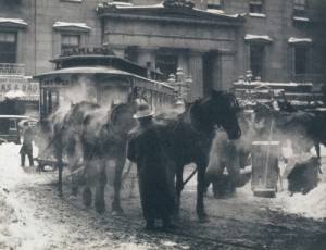 In this 1893 photograph, Alfred Stieglitz worked very hard to reproduce the steam because he felt it represented a 'human touch' in a lonely urban setting.