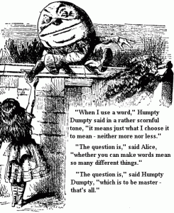 Humpty Dumpty page from Lewis Carol's "Through the Looking Glass"