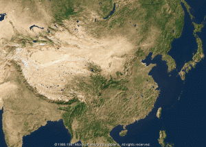 Map of Modern China: Physical Geography