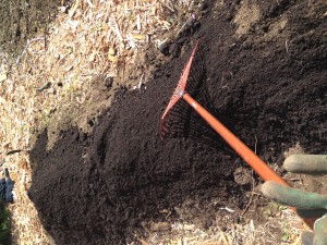 A mix of compost and soil originally from the garden bed