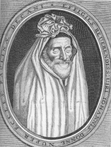 John Donne’s last portrait, commissioned to depict him post mortem in a shroud, and finished only a few weeks before his death.