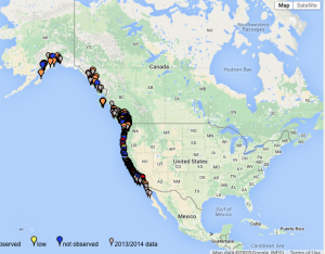 Prevalence of Sea Star Wasting Disease on the West Coast http://www.eeb.ucsc.edu/pacificrockyintertidal/data-products/sea-star-wasting/index.html