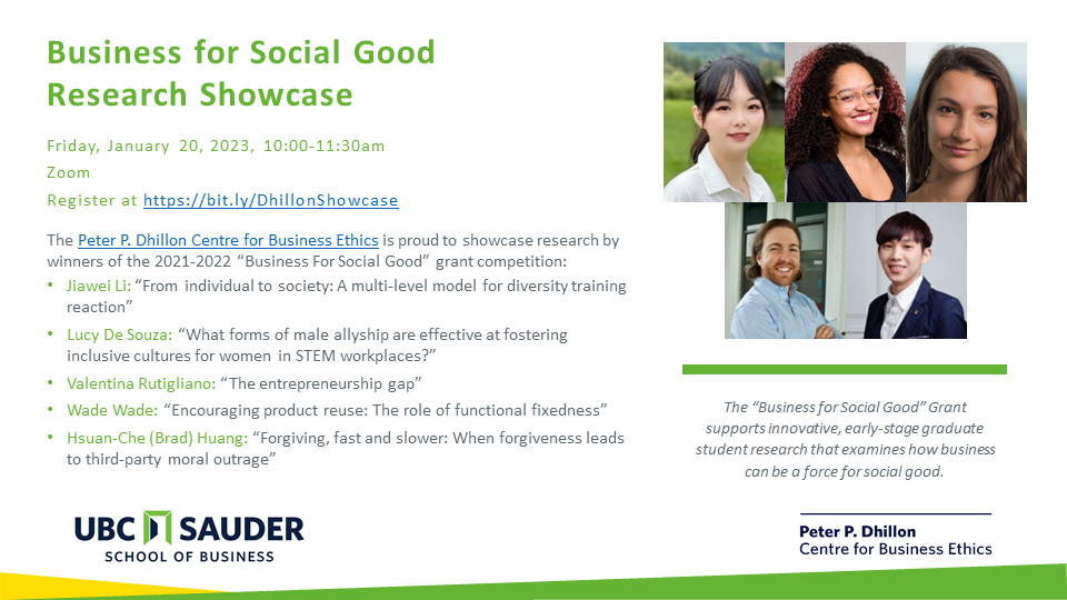Business for Social Good Research Showcase.