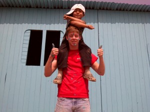 In front of a house I helped build in Peru.