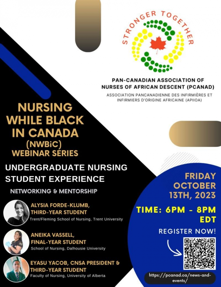 Nursing While Black in Canada (NWBiC) webinar for Black undergraduate ...