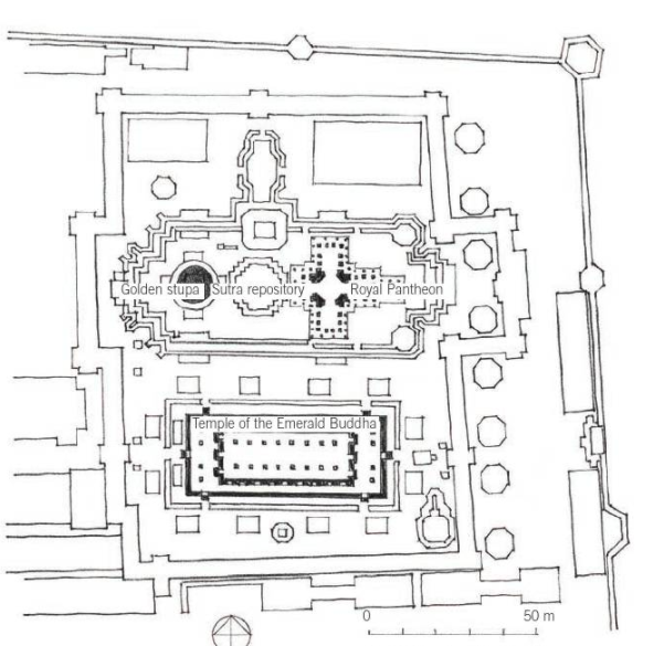 Site plan showing location of buildings in religious complex.