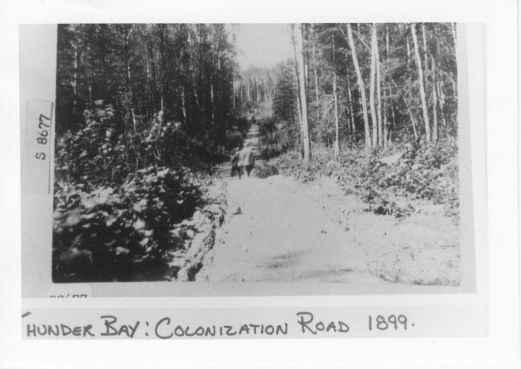 Colonization Road in 1899, near what is now Thunder Bay, Ontario