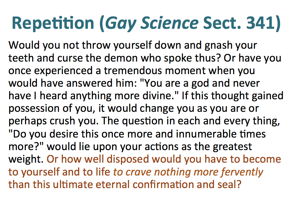 Repetition (Gay Science 341)