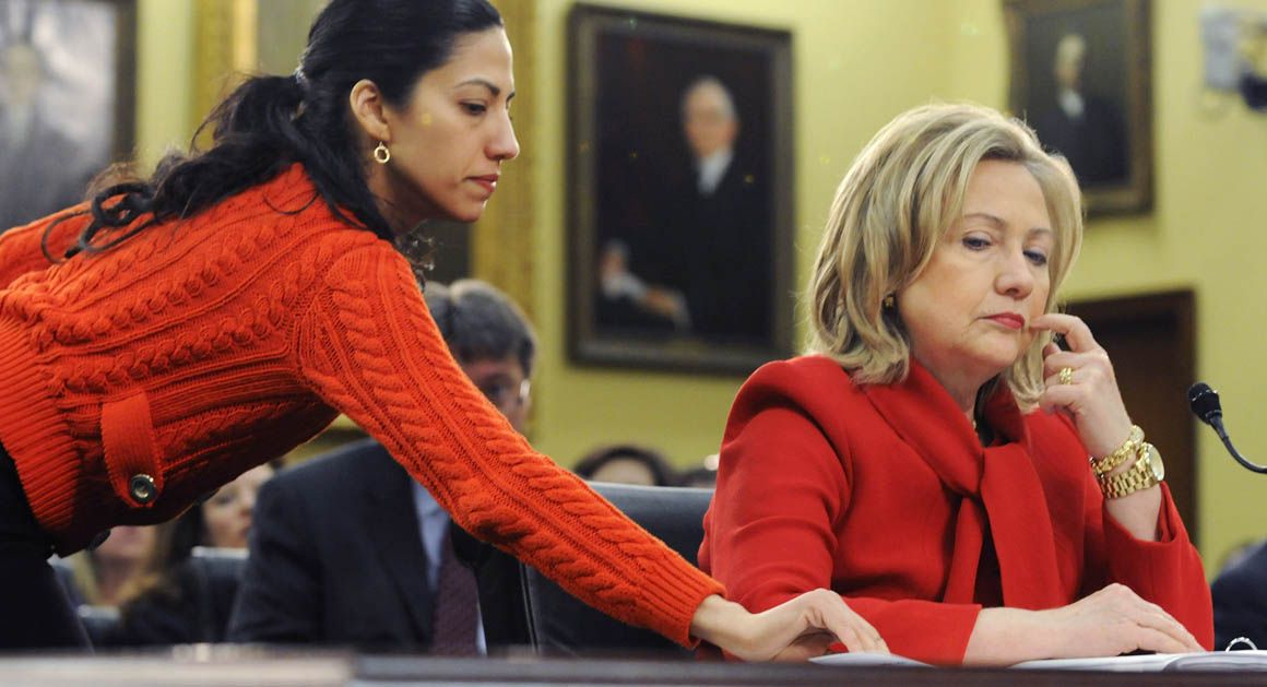 Hillary Clinton and Huma Abedin.