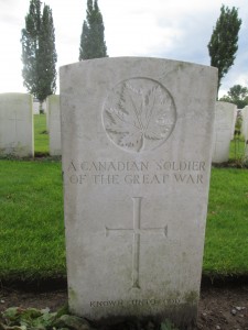 Canadian Tombstone at Tyne Cot