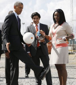 President Obama kicks Soccket Source: DailyMail