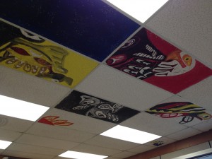 Some artwork on the roof of one of the classrooms at Kyuquot