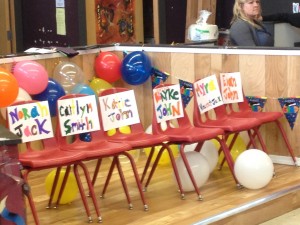 The graduating 'podium'.